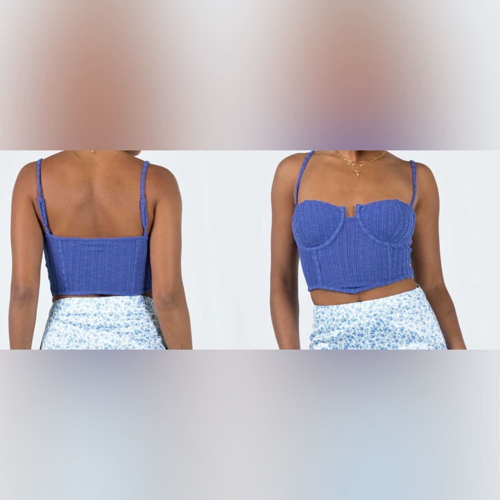 NWT Blue cropped Princess Polly tank Sz 4